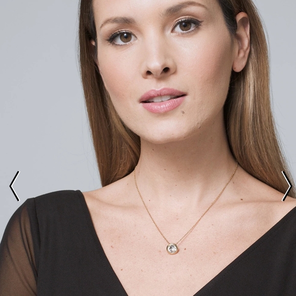WHBM Gold Toned Swarovski Crystal Necklace - Picture 2 of 2